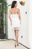 Bodycon Spaghetti Straps Lace Little White Dress