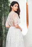 White Boho Maxi Lace Formal Party Dress