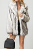 Load image into Gallery viewer, Grey Shawl Lapel Faux Fur Short Shearling Coat