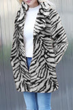 Brown Leopard Printed Faux Fur Short Shearling Coat