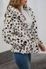 Load image into Gallery viewer, White Leopard Printed Faux Fur Hooded Shearling Coat