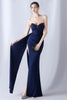 Load image into Gallery viewer, Navy Mermaid Strapless Long Corset Formal Dress with Slit