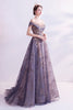 Load image into Gallery viewer, Sparkly Purple A-Line Tulle Long Formal Dress