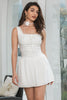 Load image into Gallery viewer, White A-Line Short Graduation Dress with Lace