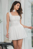 Load image into Gallery viewer, White A-Line Short Graduation Dress with Lace