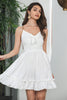 Load image into Gallery viewer, A-Line White Short Graduation Dress with Bow