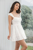 Simple White A-Line Short Graduation Dress