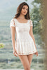 Load image into Gallery viewer, White A-Line Lace Short Graduation Dress