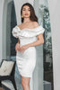 Load image into Gallery viewer, White Bodycon Off the Shoulder Short Graduation Dress