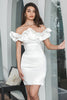 Load image into Gallery viewer, White Bodycon Off the Shoulder Short Graduation Dress