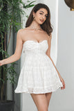 A-Line Sweetheart White Short Graduation Dress