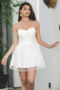 Load image into Gallery viewer, White A-Line Spaghetti Straps Short Graduation Dress