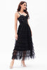Load image into Gallery viewer, Black A-Line Tulle Tiered Corset Party Dress