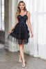 Load image into Gallery viewer, Black A-Line Spaghetti Straps Short Corset Party Dress