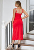 Load image into Gallery viewer, Red Bodycon Spaghetti Staps Formal Dress with 3D Flower