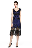 Sparkly Black Golden Fringed Flapper Dress