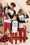 Black and Red Santa Printed Fmaily Pajamas Set