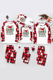 Red and White Christmas Printed Family Pajamas Set