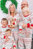 Snowflake And Deer Print Grey Family Matching Christmas Pajamas Set