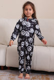 Pumpkin Print Black Matching Halloween One Piece Pajamas