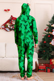 Elk Print Red Matching Christmas One Piece Pajamas