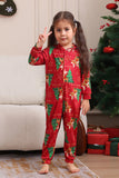 Red Christmas Tree Print Matching Christmas One-Piece Pajamas