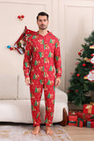 Red Christmas Tree Print Matching Christmas One-Piece Pajamas