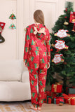 Red Christmas Tree Print Matching Christmas One-Piece Pajamas