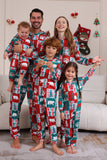 Red and Green Colorblock Christmas Hooded Family Pajama Set