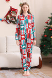 Red and Green Colorblock Christmas Hooded Family Pajama Set