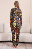 Black Print Halloween Family Matching Pajama Set