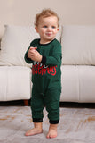 Dark Green Merry Christmas Family Pajama Set