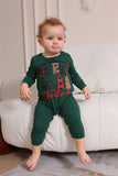 Dark Green Merry Christmas Family Pajama Set