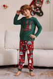 Dark Green Merry Christmas Family Pajama Set