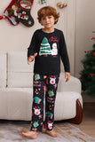 Black Merry Christmas Family Pajama Set