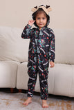 Christmas Navy Family Matching Hooded Pajamas