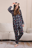 Christmas Navy Family Matching Hooded Pajamas