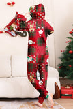 Burgundy Plaid Hooded Snowman Christmas Family Pajamas