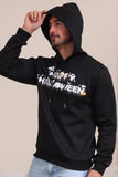 Black Halloween Text Print Hooded Family Sweatshirts