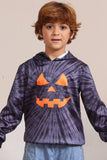 Grey Halloween Pumpkin Pattern Family Costume Hooded Top