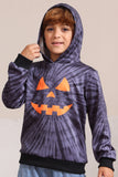 Grey Halloween Pumpkin Pattern Family Costume Hooded Top