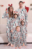 Grey One Piece Christmas Pattern Matching Family Pajamas