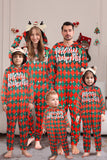 Green Red One Piece Snowflake Plaid Christmas Family Matching Pajamas