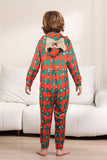 Green Red One Piece Snowflake Plaid Christmas Family Matching Pajamas
