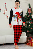 Black Red Santa Printed Plaid Pants Christmas Family Matching Pajamas