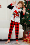Black Red Santa Printed Plaid Pants Christmas Family Matching Pajamas