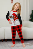 Black Red Santa Printed Plaid Pants Christmas Family Matching Pajamas