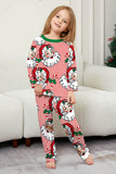 Red Striped Long Sleeves Santa Printed Christmas Family Matching Pajamas