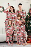 Red Striped Long Sleeves Santa Printed Christmas Family Matching Pajamas