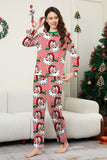 Red Striped Long Sleeves Santa Printed Christmas Family Matching Pajamas